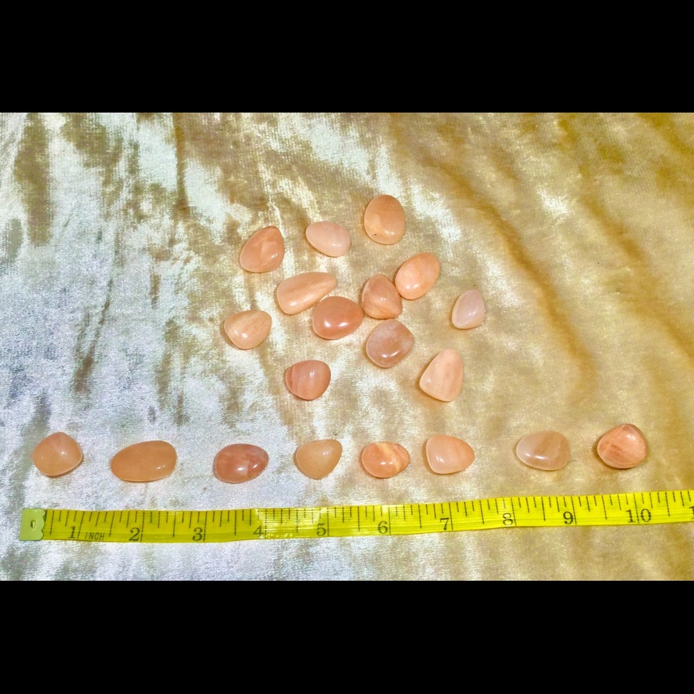 (2) Peach Moonstone Tumbled Crystals - Picture 9 of 9